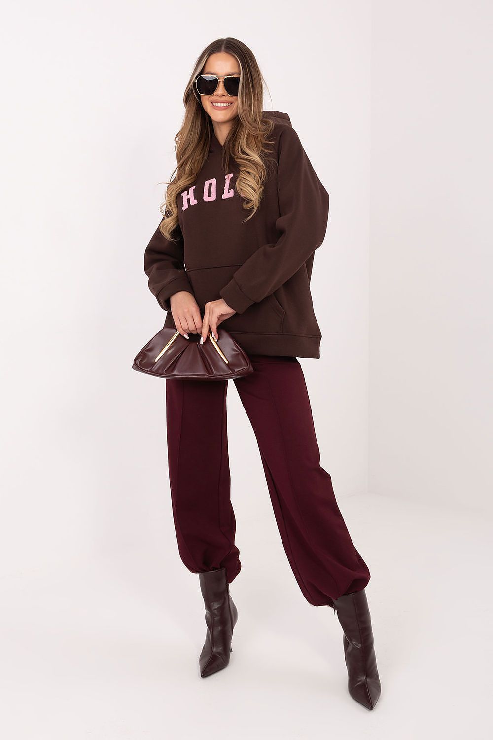   Bluza Damska Model RV-BL-A1082.24 Dark Brown - Rue Paris 