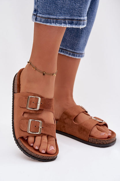  Sandał Klapki Model Oliena CD207 Camel - Step in style 
