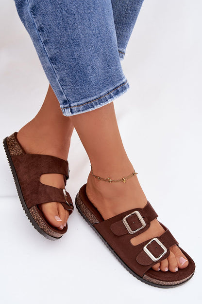  Sandał Klapki Model Oliena CD207 Czekolada - Step in style 