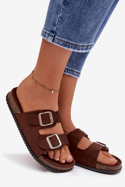  Sandał Klapki Model Oliena CD207 Czekolada - Step in style 