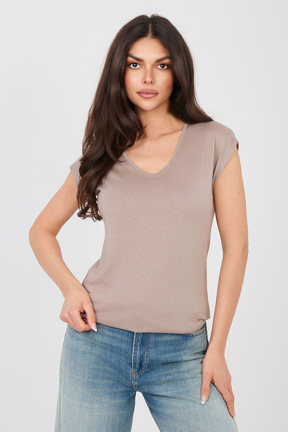   Tshirt Damski Model D12041AH02570C Dark Beige - Sublevel 