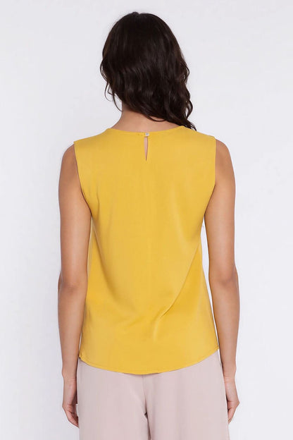   Bluzka z ozdobnym dekoltem B225 Yellow - Nife 