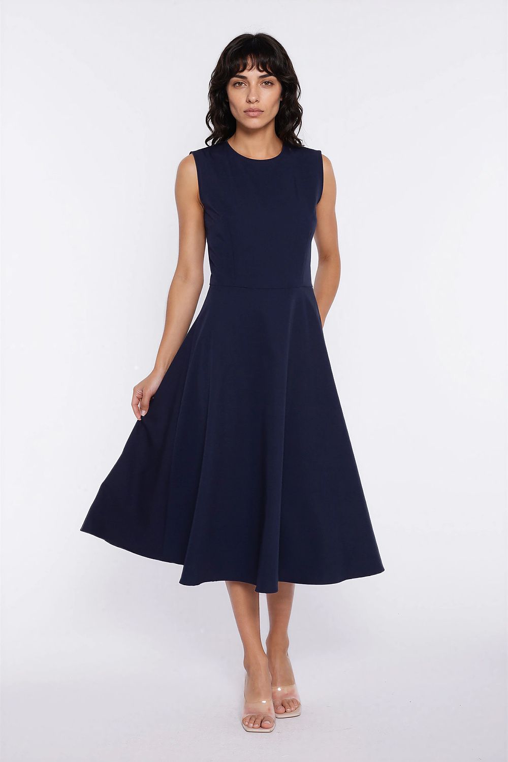  Sukienka z lamówką S292 Navy - Nife 