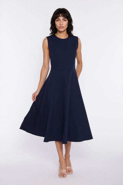  Sukienka z lamówką S292 Navy - Nife 