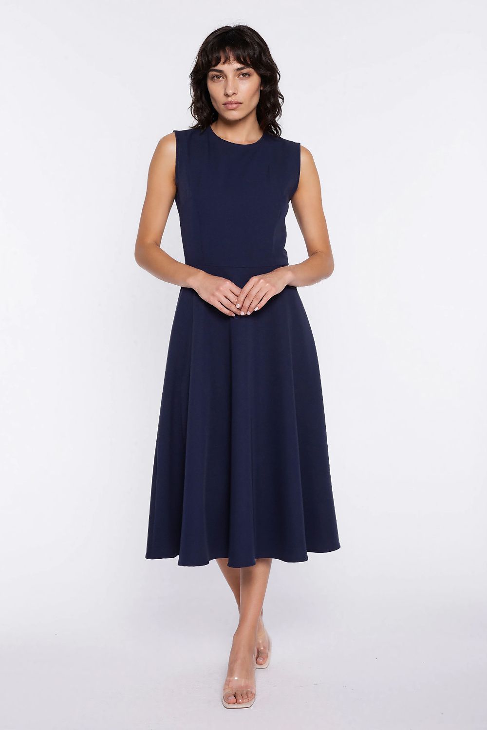  Sukienka z lamówką S292 Navy - Nife 