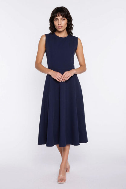  Sukienka z lamówką S292 Navy - Nife 
