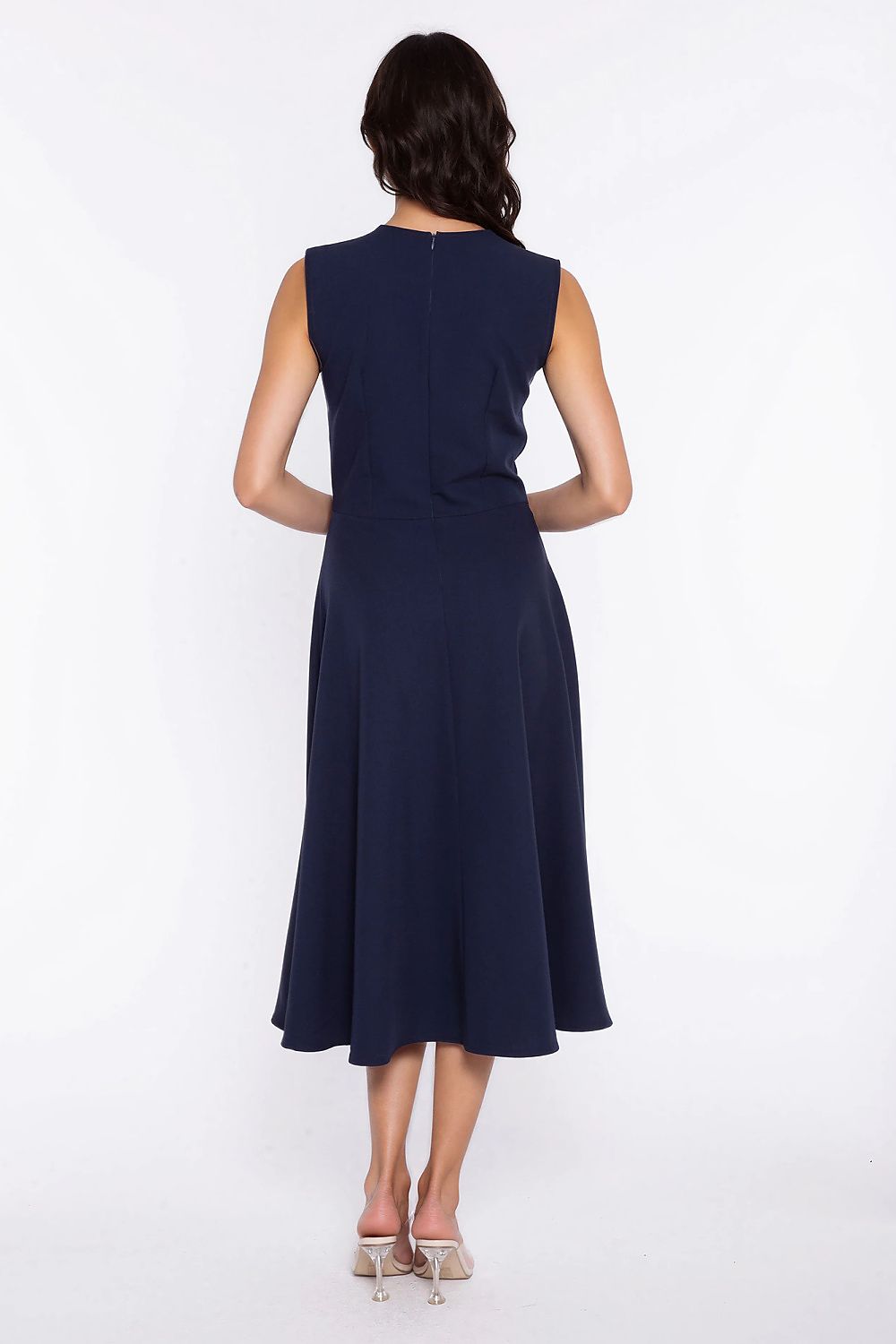  Sukienka z lamówką S292 Navy - Nife 