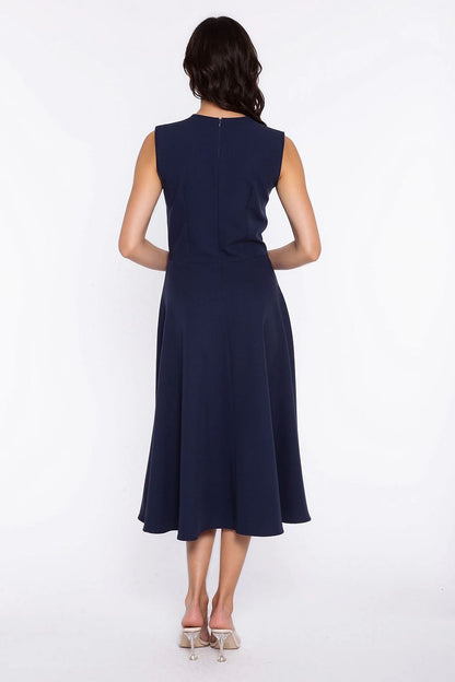  Sukienka z lamówką S292 Navy - Nife 