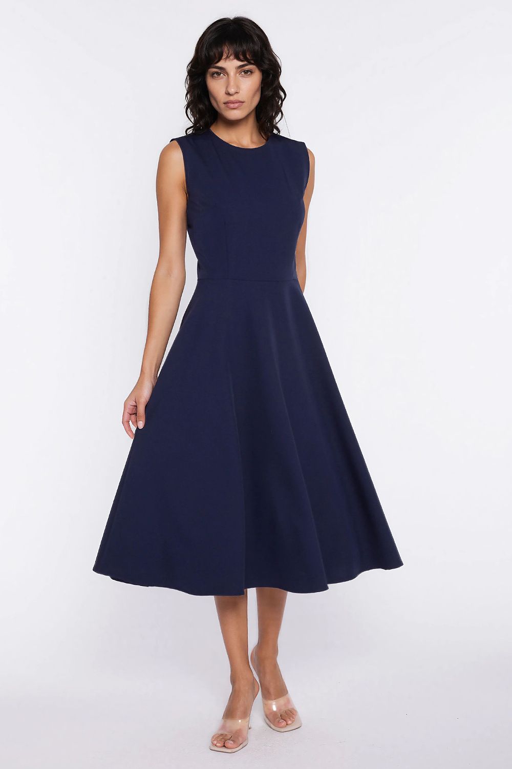  Sukienka z lamówką S292 Navy - Nife 