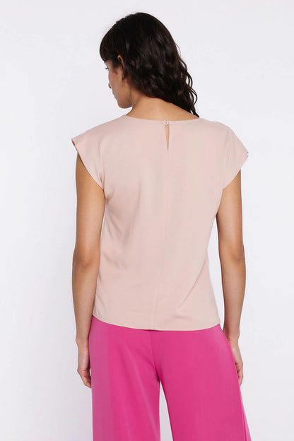   Bluzka z rękawem kimono B222 Beige - Nife 
