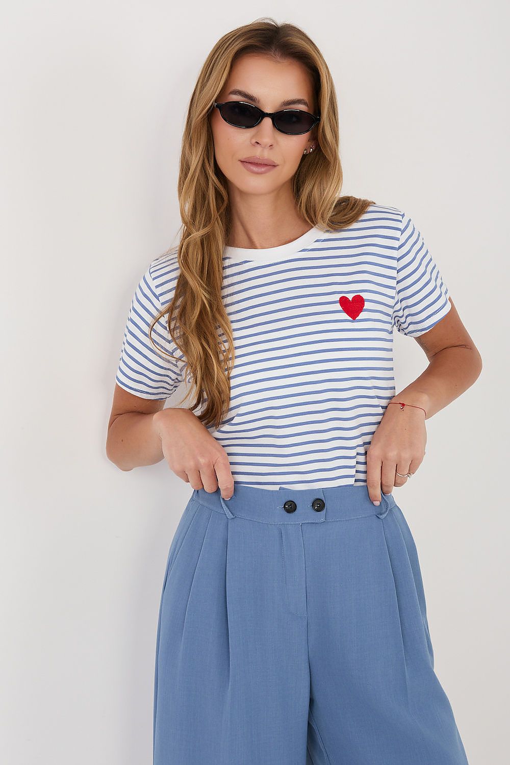   Tshirt Damski Model IT-TS-22397.89 White/Blue - Italy Moda 