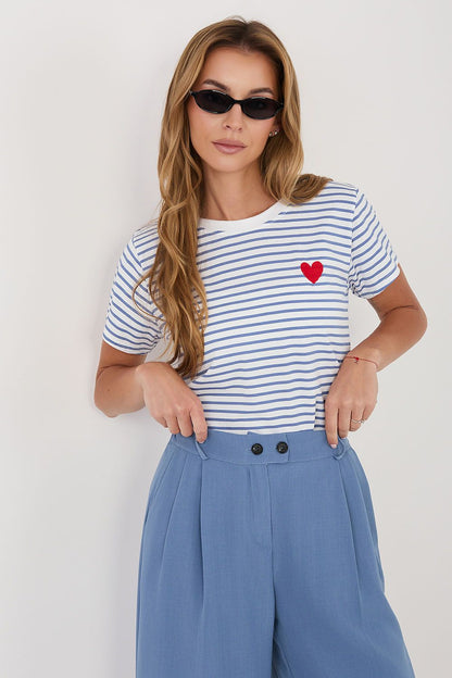   Tshirt Damski Model IT-TS-22397.89 White/Blue - Italy Moda 