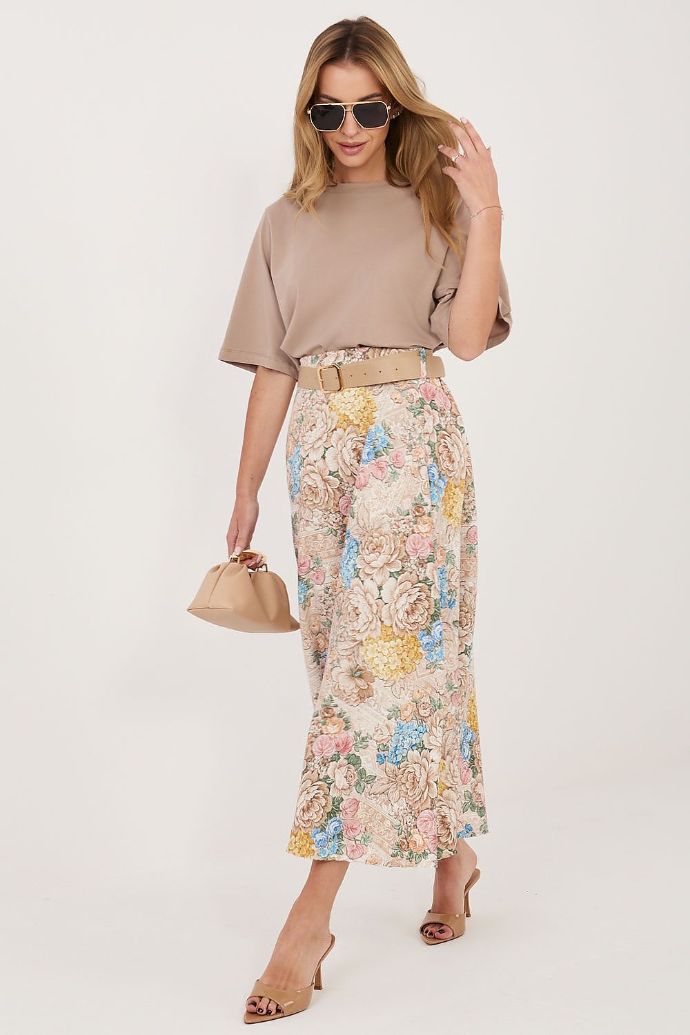  Spódnica Model IT-SD-FL9850-2.17 Beige - Italy Moda 