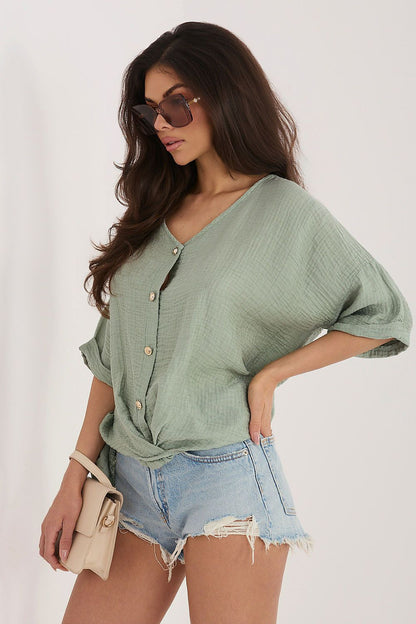   Koszula Damska Model IT-BZ-81891.49 Khaki - Italy Moda 