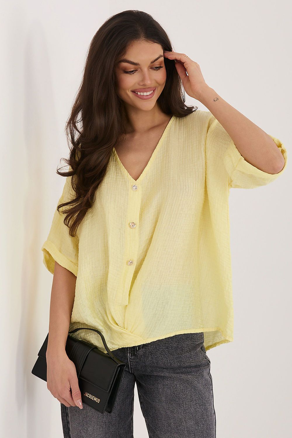   Koszula Damska Model IT-BZ-81891.49 Light Yellow - Italy Moda 