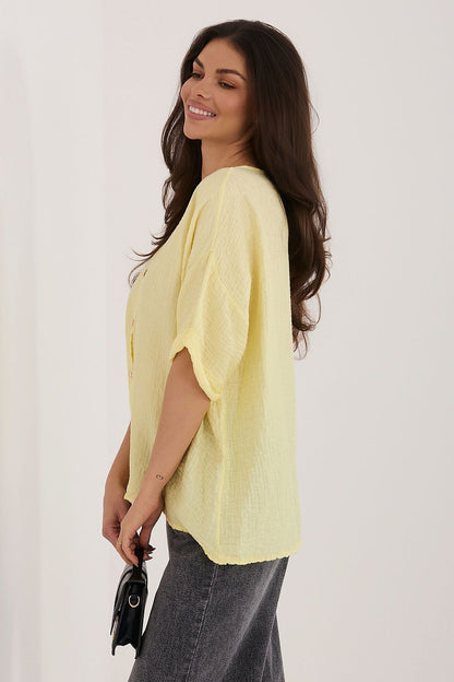   Koszula Damska Model IT-BZ-81891.49 Light Yellow - Italy Moda 