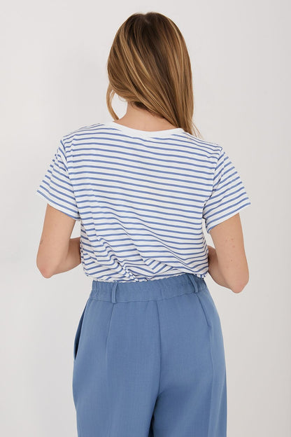   Tshirt Damski Model IT-TS-22397.89 White/Blue - Italy Moda 
