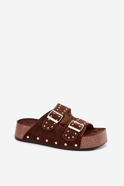  Sandał Klapki Model Ledira D-160 Czekolada - Step in style 