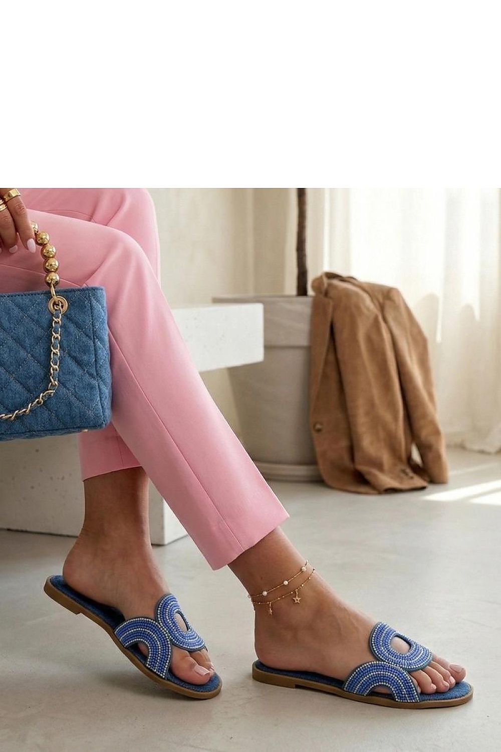  Sandał Klapki Model Olivia LCQ-9 Blue Light Jeans - Solea 