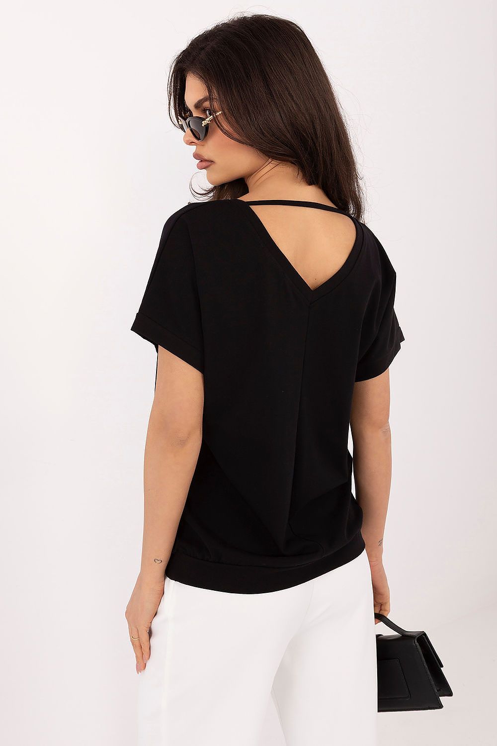  Bluzka Model RV-BZ-A1321.91 Black - Rue Paris 
