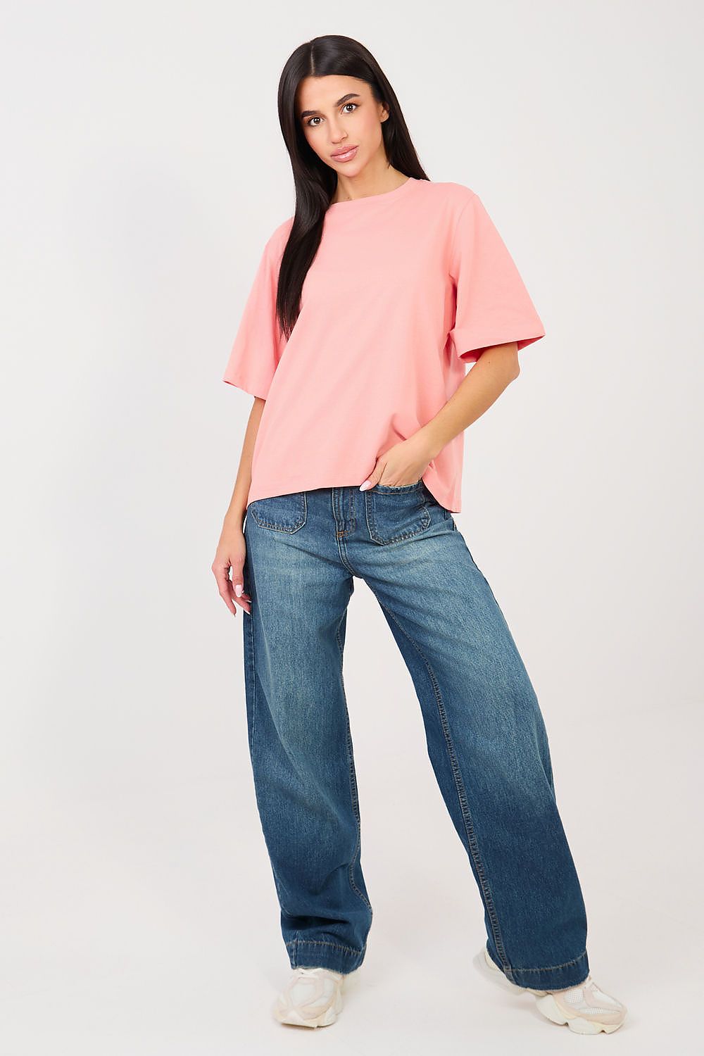   Tshirt Damski Model RV-TS-A1089.87 Brzoskwinia - Rue Paris 
