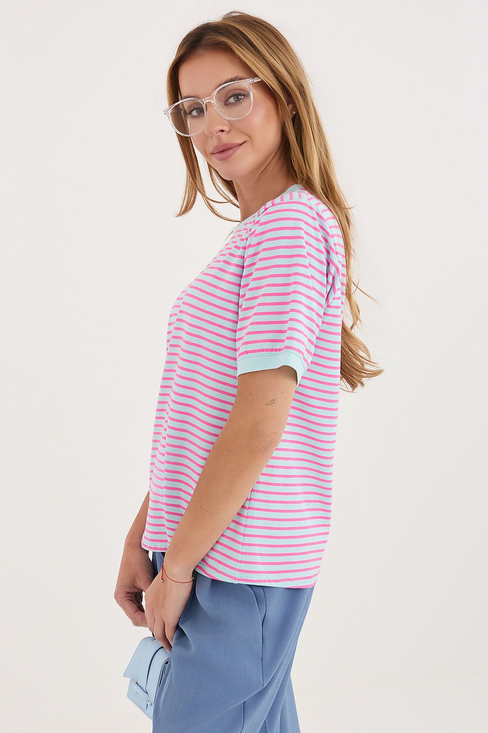   Tshirt Damski Model IT-TS-20881.85 Light Blue - Rue Paris 