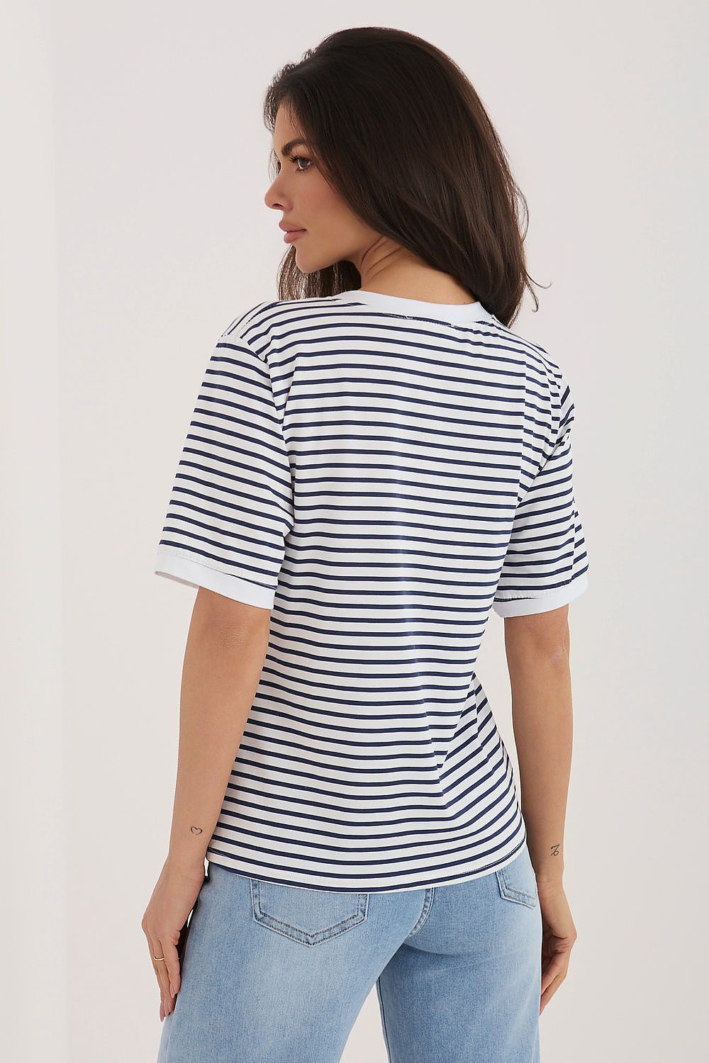   Tshirt Damski Model IT-TS-20881.85 White/Navy - Rue Paris 