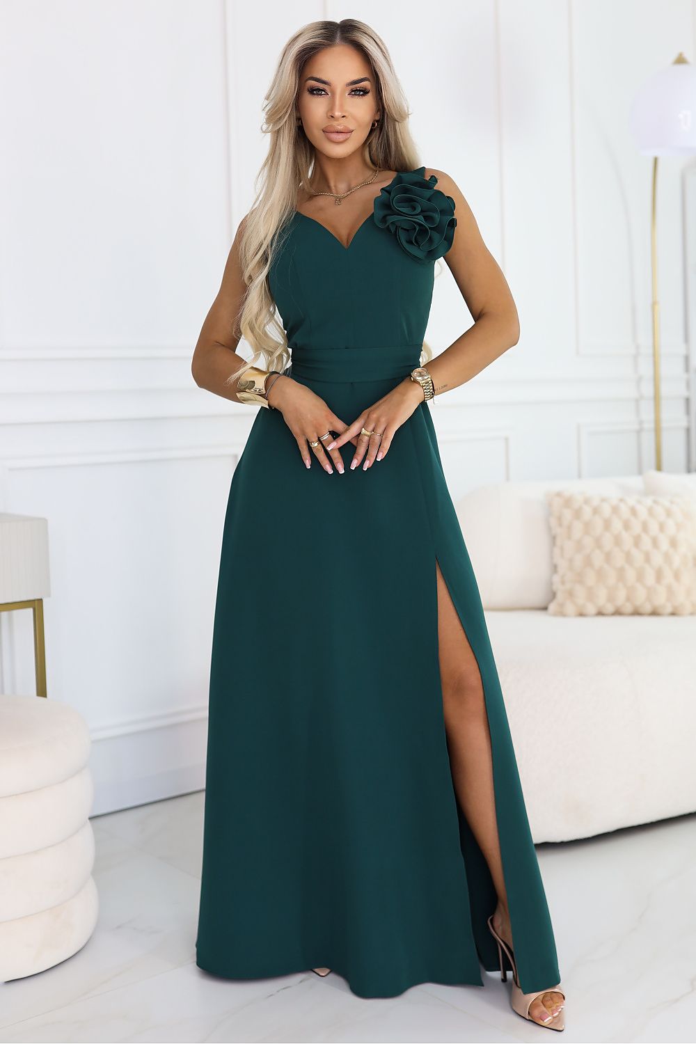  Sukienka Model 669-1 Bottle Green - Numoco 