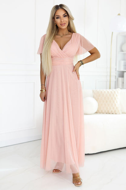 Sukienka Model Melania 635-7 Brzoskwinia - Numoco 