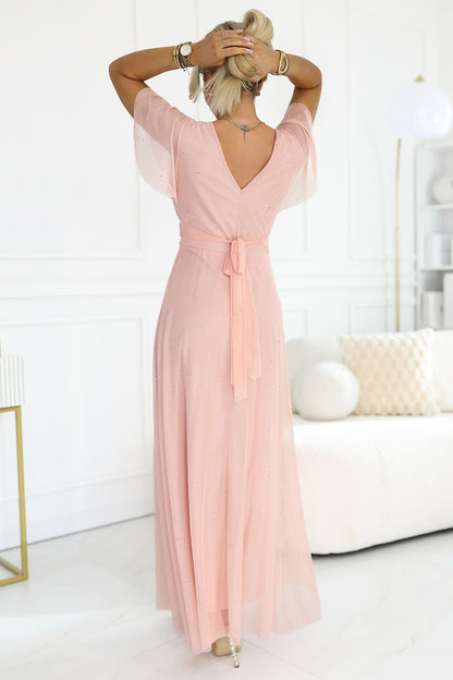  Sukienka Model Melania 635-7 Brzoskwinia - Numoco 