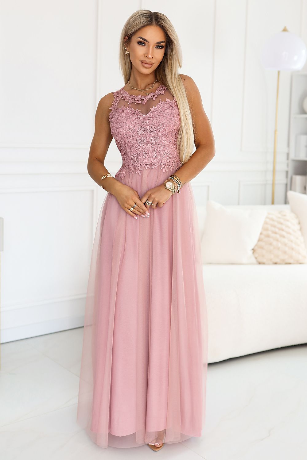  Sukienka Model 672-2 Powder Pink - Numoco 