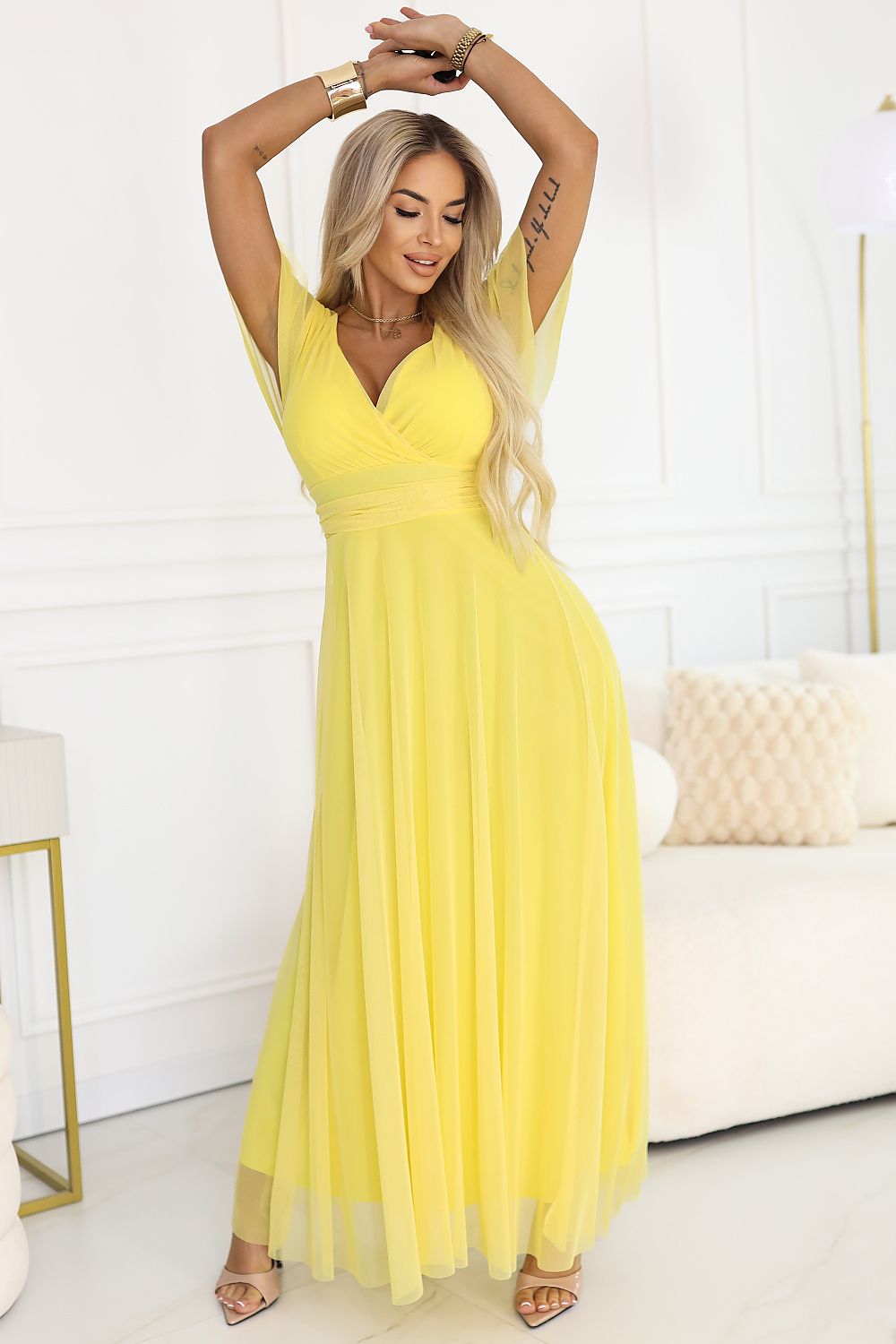  Sukienka Model Nastia 562-8 Cytrynowe limoncello  - Numoco 
