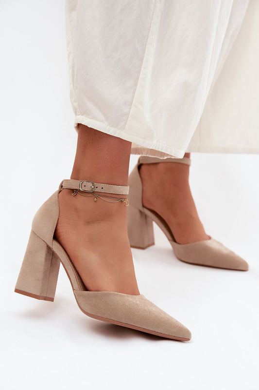   Czółenka Model Selvra 8758 Beige Zamsz - Step in style 
