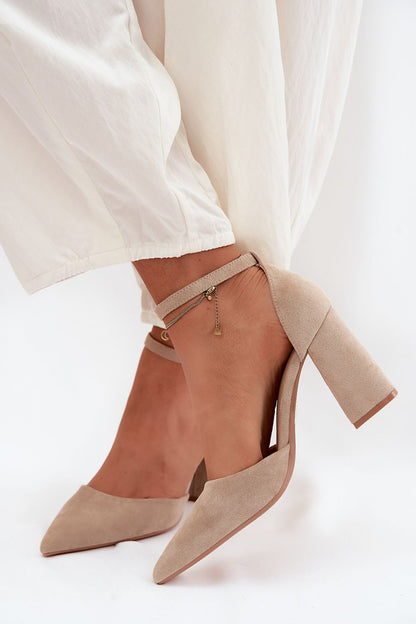   Czółenka Model Selvra 8758 Beige Zamsz - Step in style 