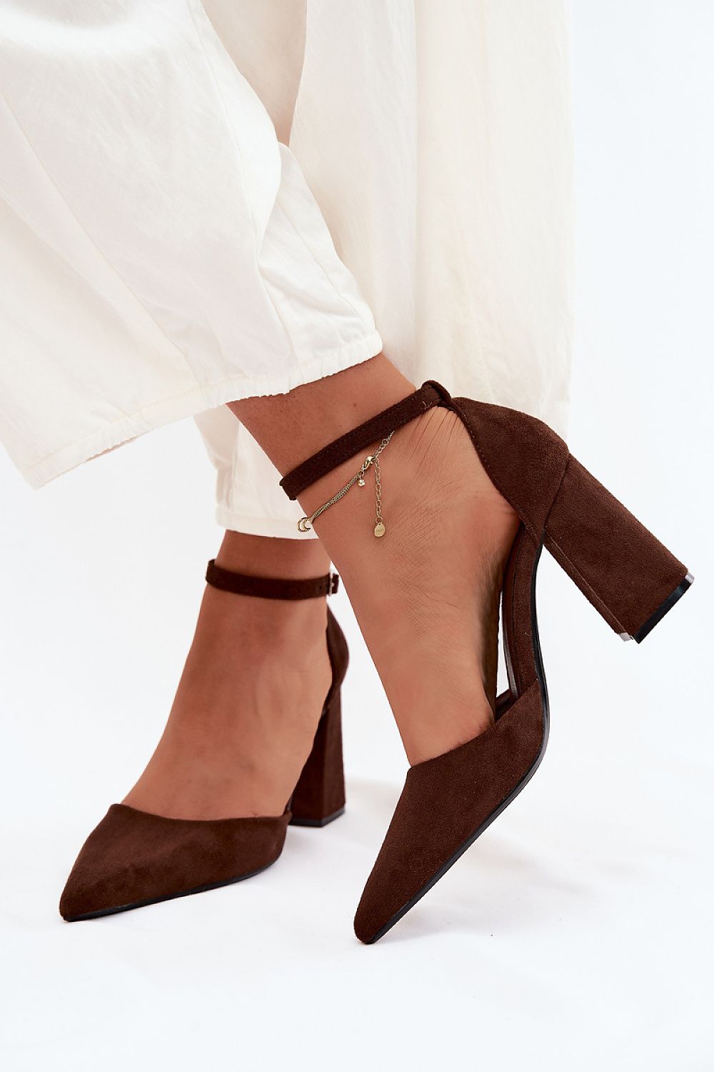   Czółenka Model Selvra 8758 Czekolada Zamsz - Step in style 