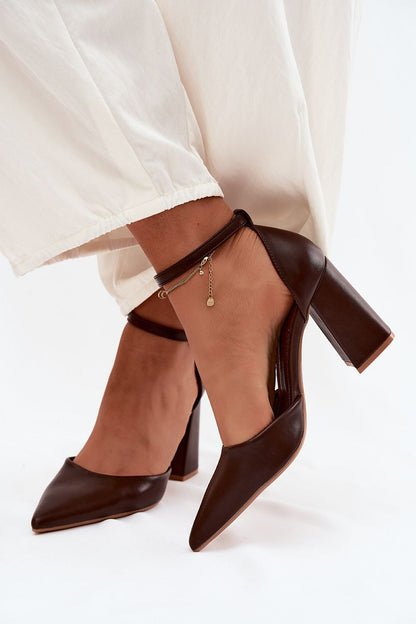   Czółenka Model Selvra 8707 Czekolada Skóra - Step in style 