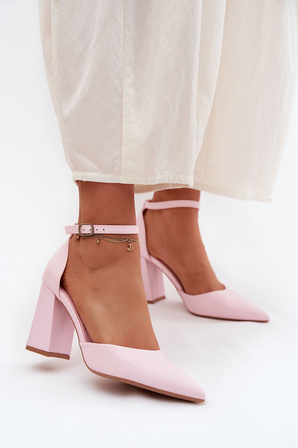   Czółenka Model Selvra 8707 Pink Skóra - Step in style 