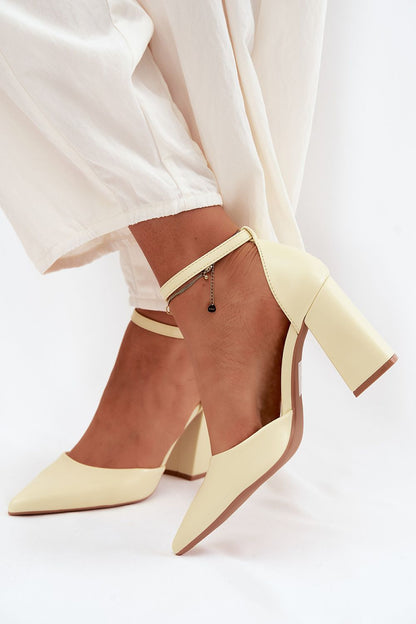   Czółenka Model Selvra 8707 Yellow Skóra - Step in style 