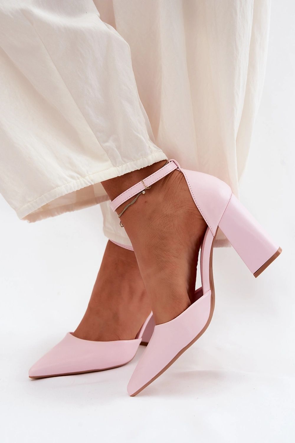   Czółenka Model Selvra 8707 Pink Skóra - Step in style 