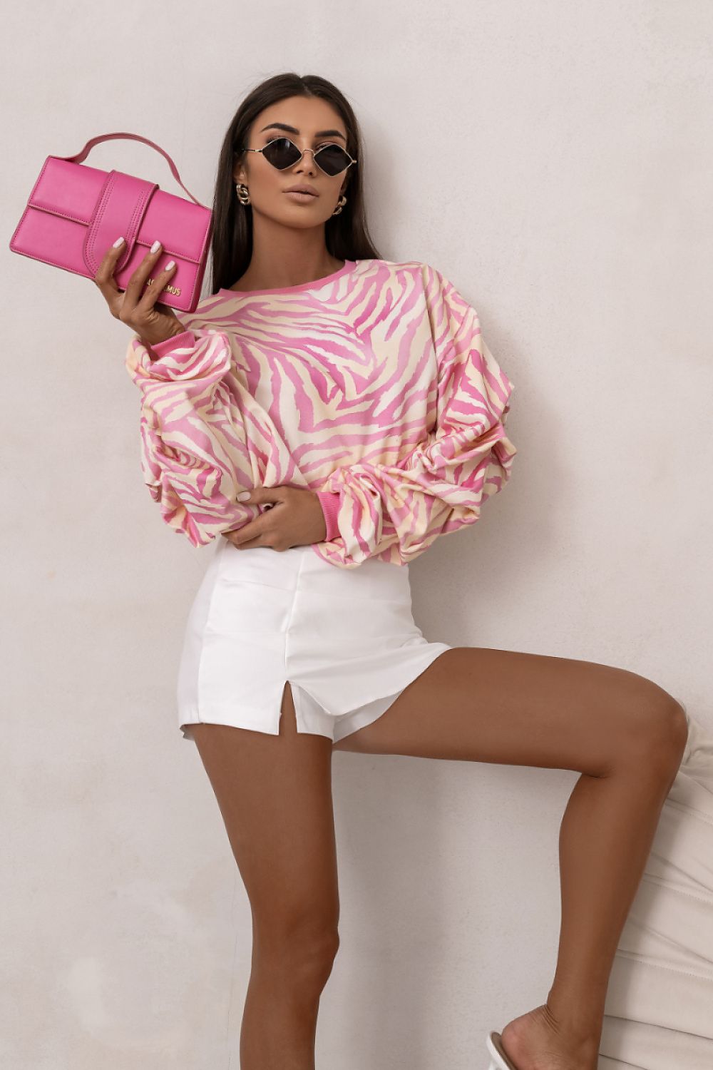   Bluza Damska Model Remy Print 562891655 Pink Zebra - LaBalancia 