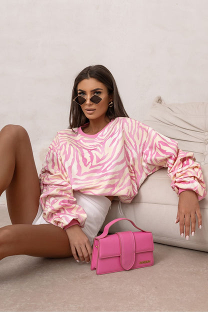   Bluza Damska Model Remy Print 562891655 Pink Zebra - LaBalancia 