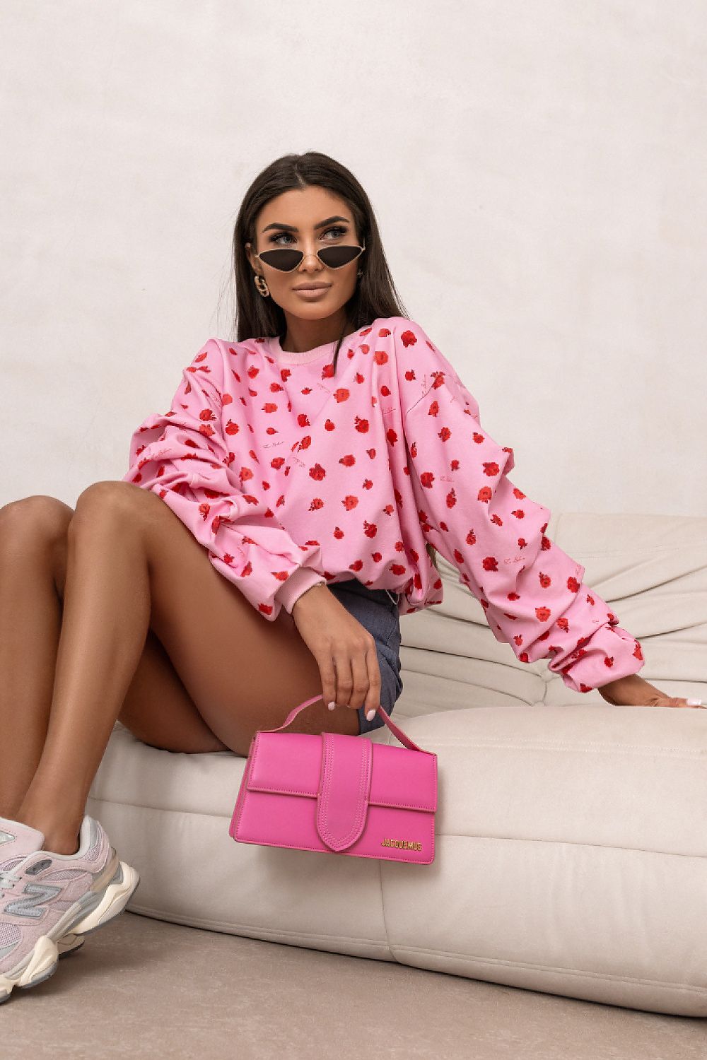   Bluza Damska Model Remy Print 562890651 Flowers on Pink - LaBalancia 