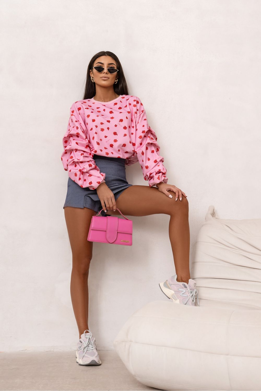   Bluza Damska Model Remy Print 562890651 Flowers on Pink - LaBalancia 