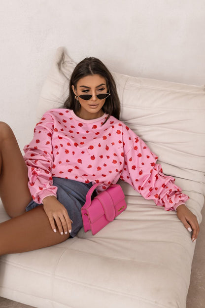   Bluza Damska Model Remy Print 562890651 Flowers on Pink - LaBalancia 