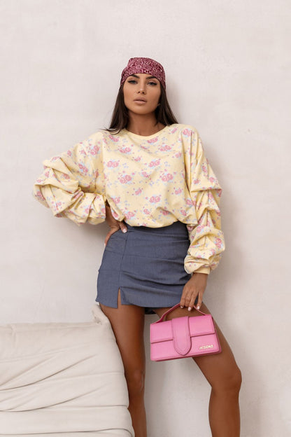   Bluza Damska Model Remy Print 562888857 Yellow Flowers - LaBalancia 