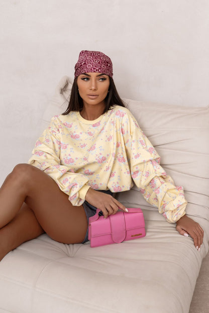   Bluza Damska Model Remy Print 562888857 Yellow Flowers - LaBalancia 