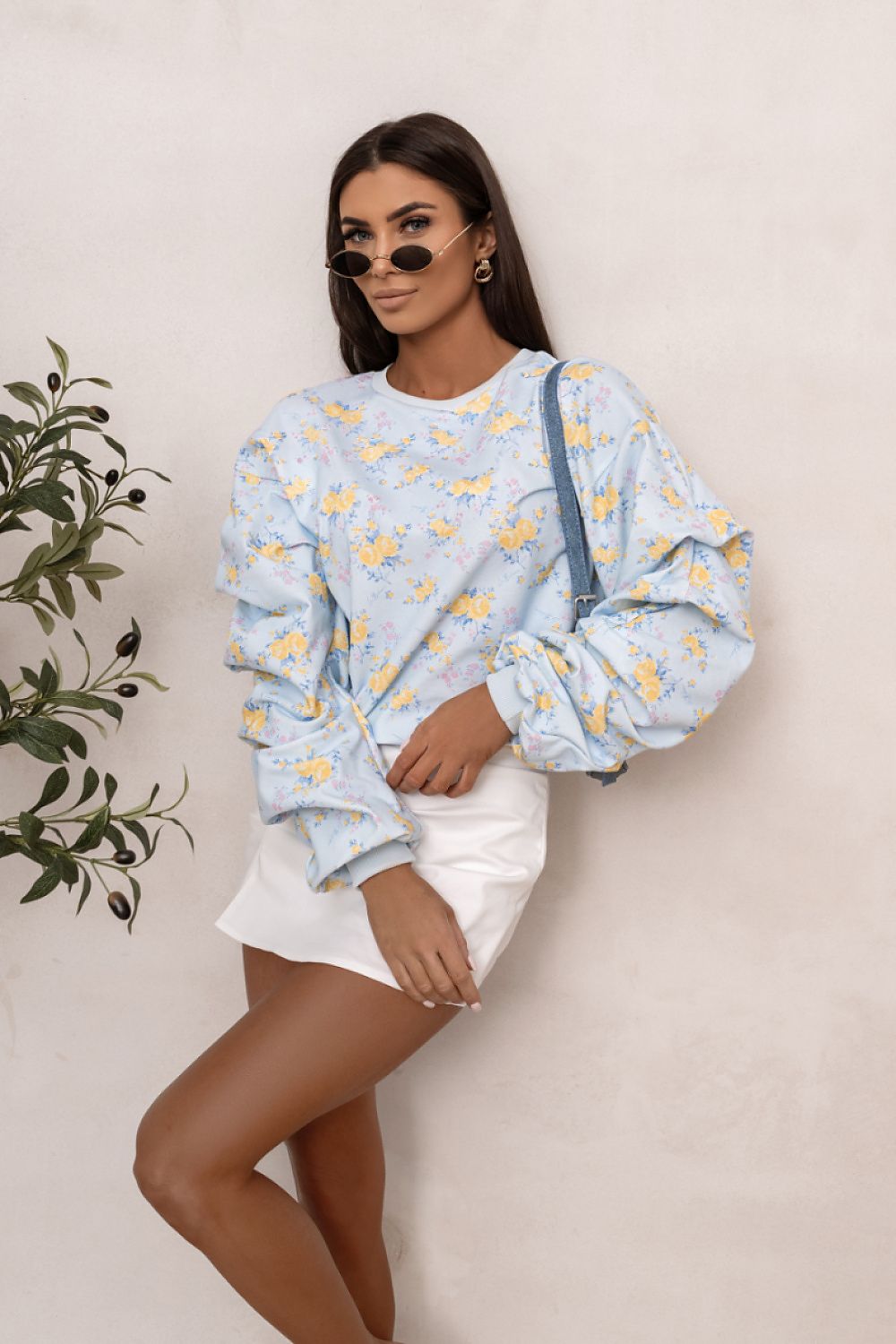   Bluza Damska Model Remy Print 562887210 Blue Flowers - LaBalancia 