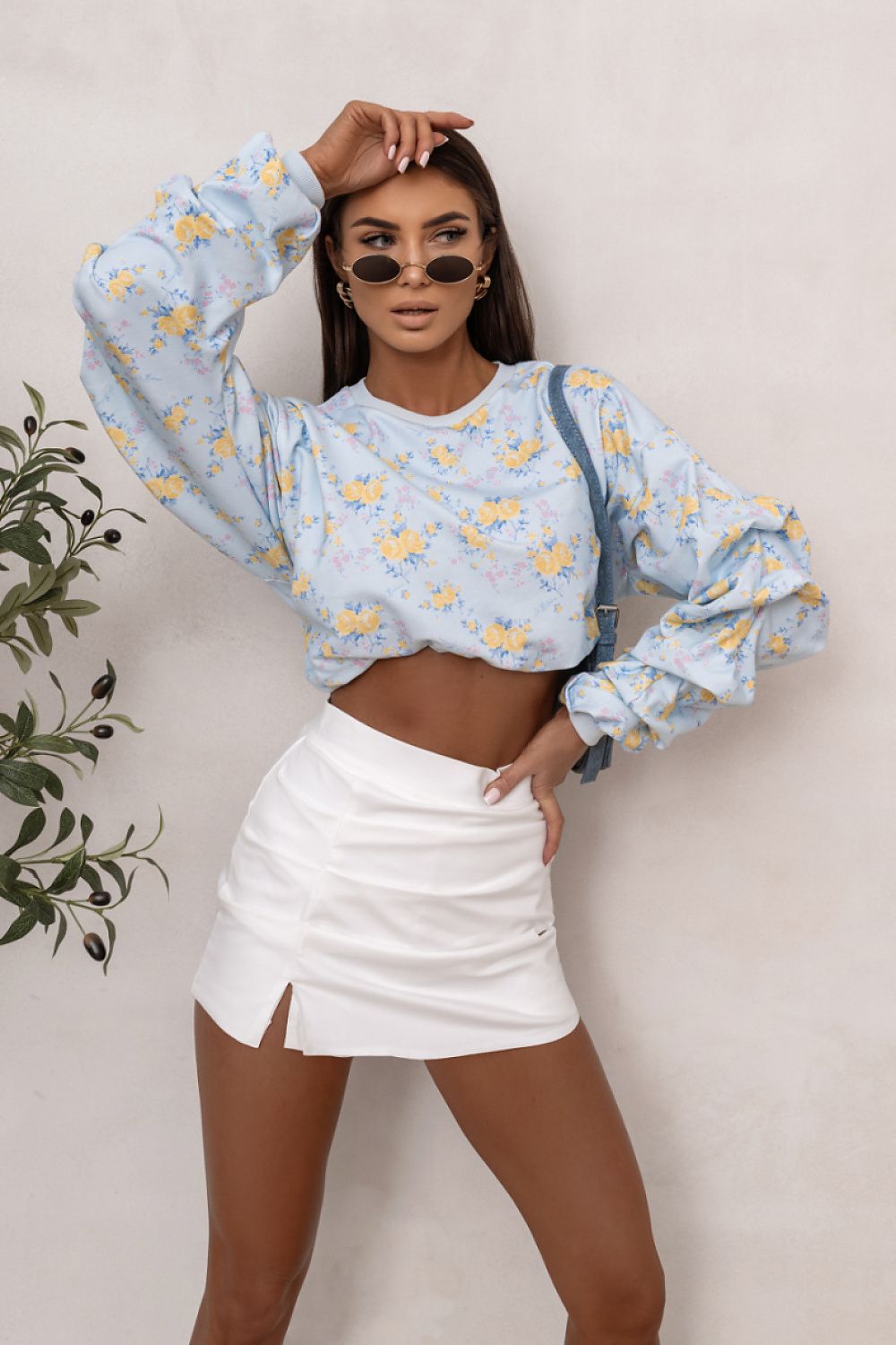   Bluza Damska Model Remy Print 562887210 Blue Flowers - LaBalancia 