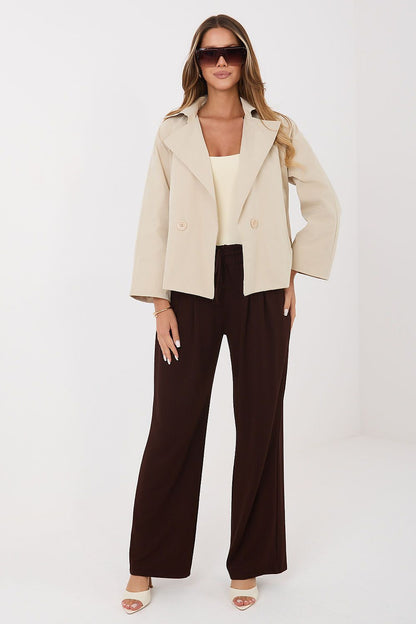   Płaszcz Damski Model IT-KR-FL8897KSM.02 Beige - Rue Paris 