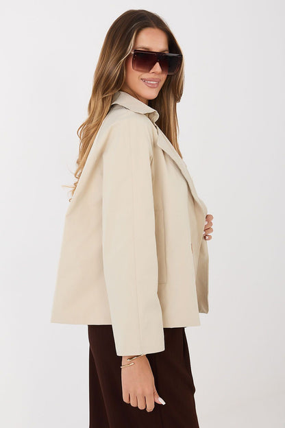   Płaszcz Damski Model IT-KR-FL8897KSM.02 Beige - Rue Paris 